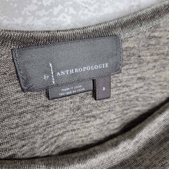 Anthropologie Gray Sliver Off the Shoulder Tank Crop Top - Picture 2 of 6